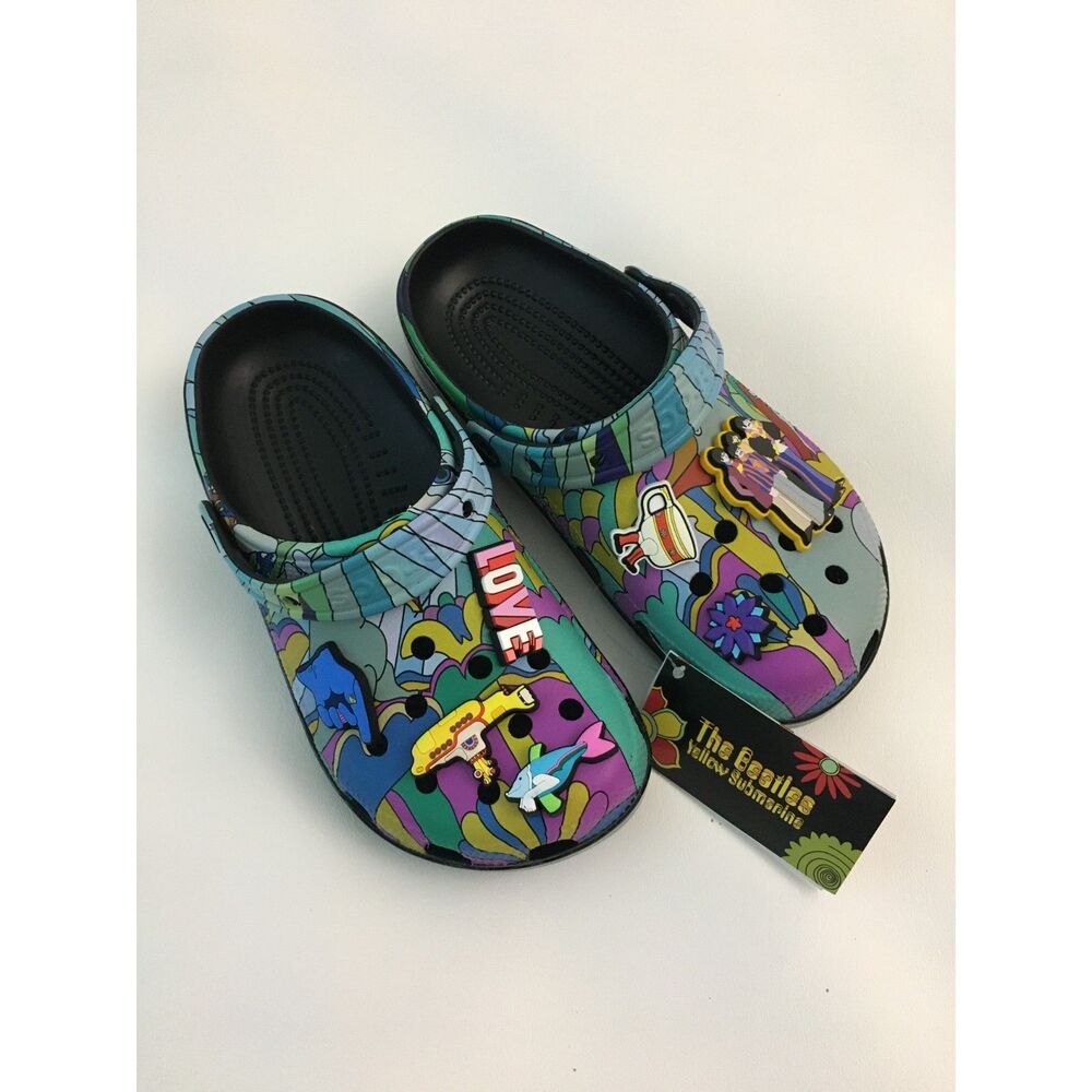 Crocs x The Beatles Yellow Submarine Pepperland Clogs M5 W7 NWT 210895-90H
